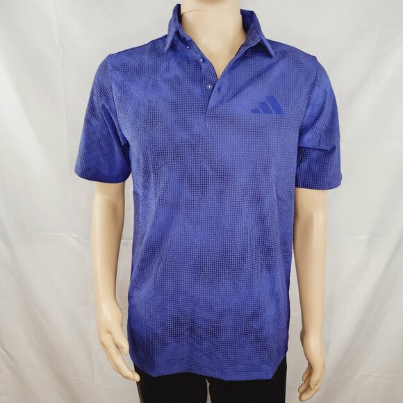Adidas Tie Dye Logo Full Print Breathable Short Sleeve Polo HC7911 Legacy Indigo - Picture 1 of 12